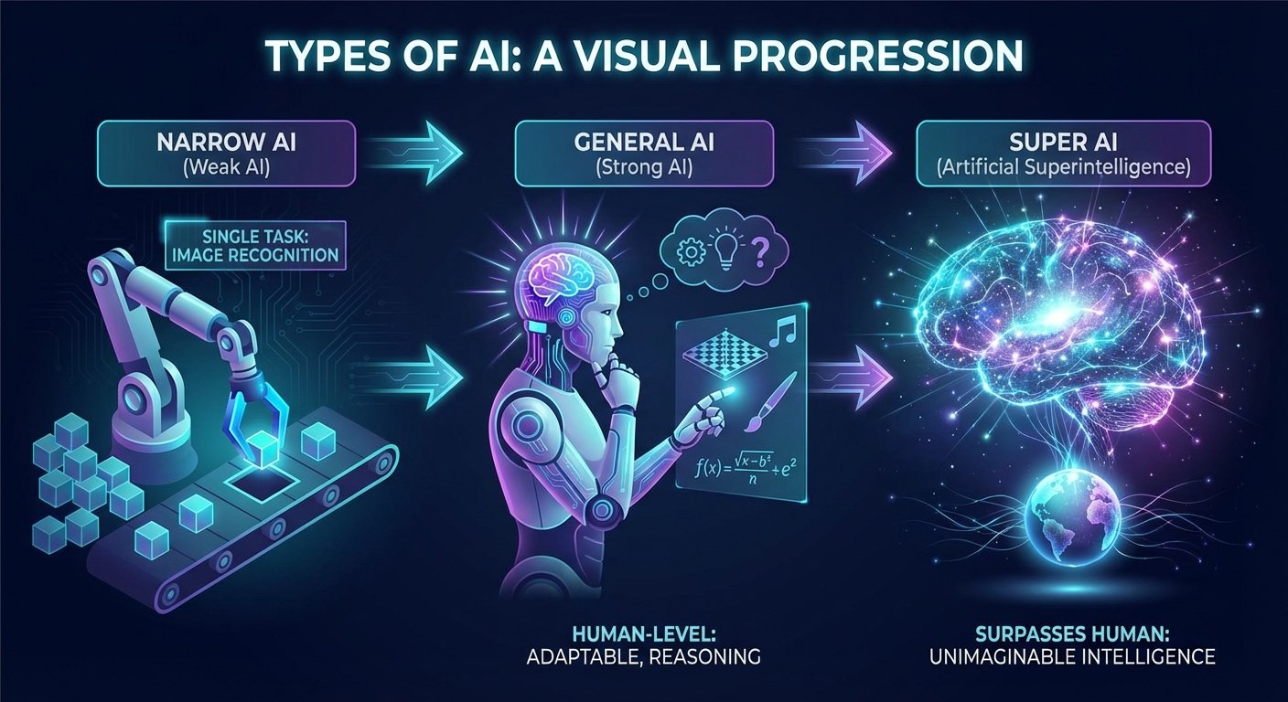 Infografik jenis-jenis kecerdasan buatan