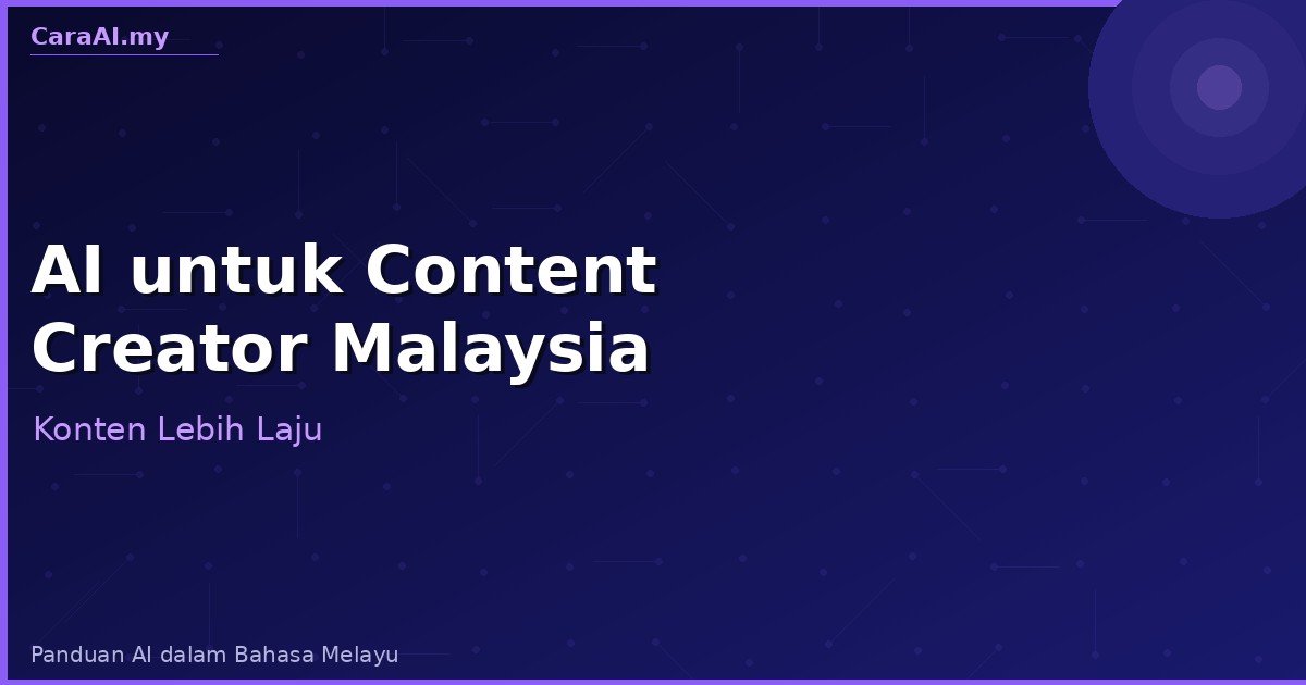 AI untuk Content Creator Malaysia — 10 Tools Wajib 2026