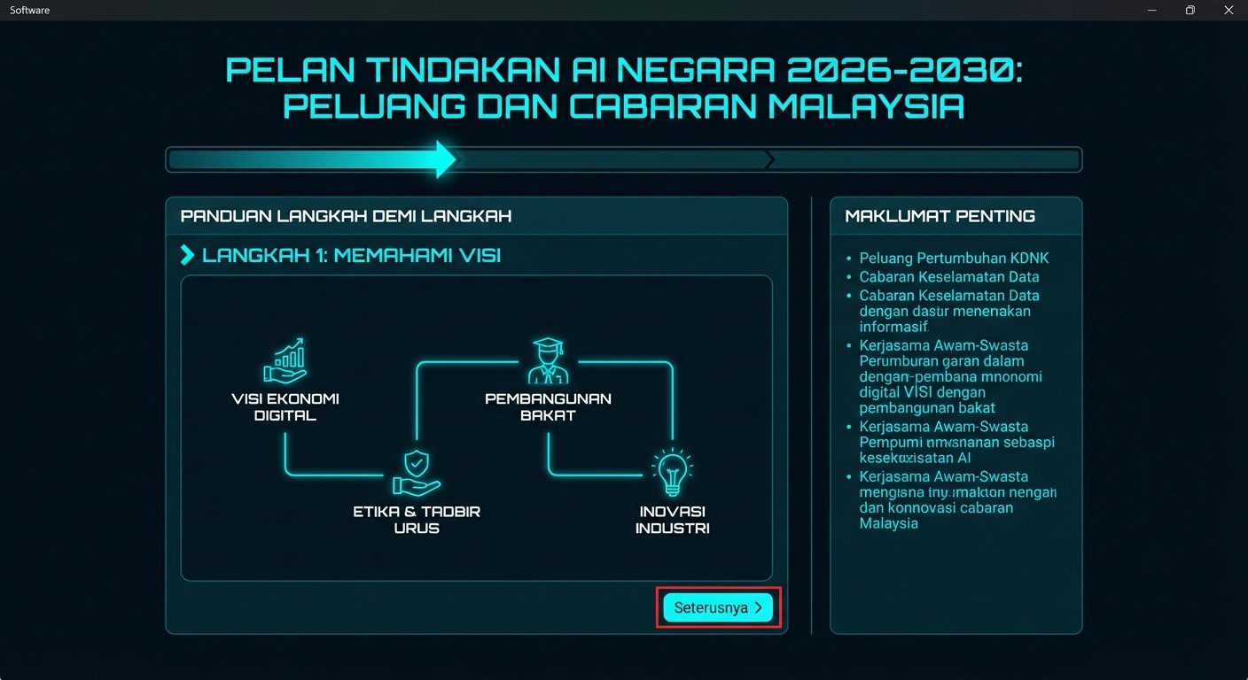 Langkah-langkah menggunakan Pelan Tindakan AI Negara 2026-2030 dengan berkesan