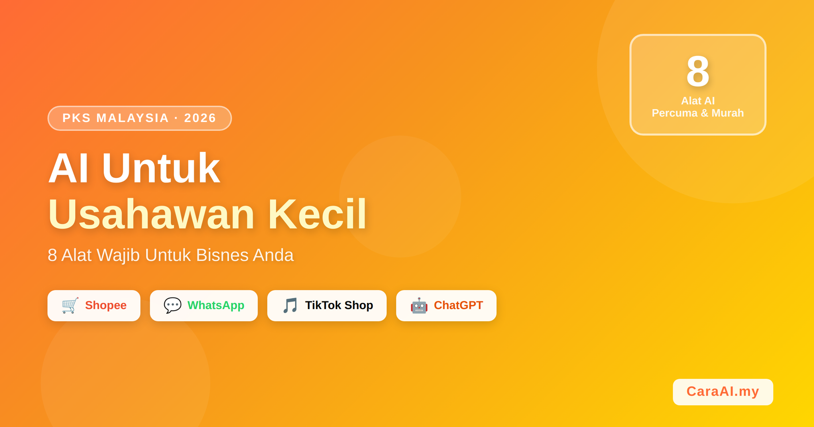 AI untuk usahawan kecil Malaysia - 8 alat AI wajib PKS 2026