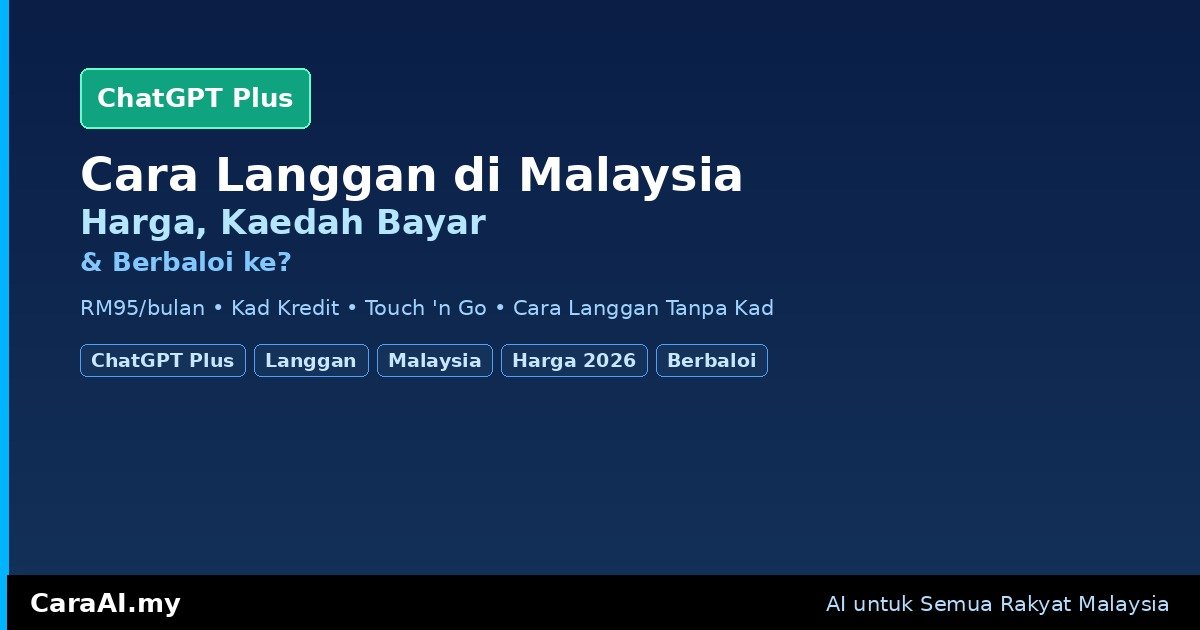 Cara Langgan ChatGPT Plus di Malaysia — Harga, Kaedah Bayar & Berbaloi ke?