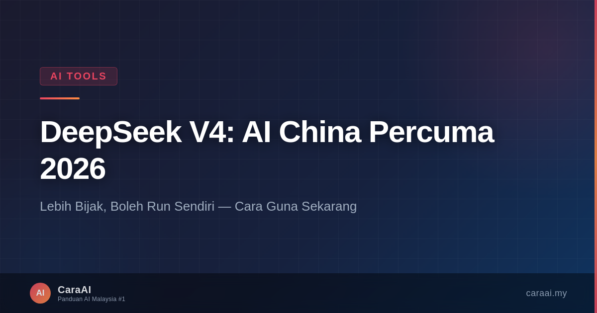DeepSeek V4 2026: AI China Percuma yang Lebih Bijak & Boleh Run Sendiri