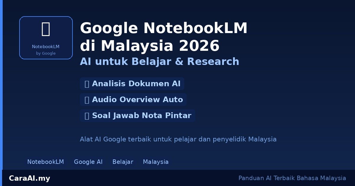 Cara Guna Google NotebookLM di Malaysia 2026 — AI untuk Belajar & Research